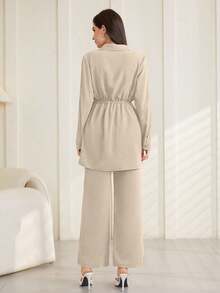 Graceveil Women's Plain Simple Daily Long Sleeve Top And Pants Set 2 Pieces Set