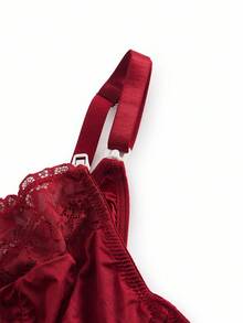Moonlight&Mama Clip Closure Nursing Bra With Underwire, Lace Splice, Convenient For Breastfeeding, Plus Size Maternity Bra, Lift - Burgundy - View 3