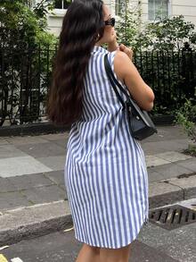 NegzBox Contrast Color Striped Tank Dress - Multicolor - View 2