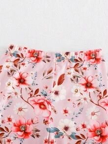 Cozy Pixies Baby Mädchen Floral Muster Eng anliegendes Pyjama Set - Langarm Top und Leggings mit Gummibund