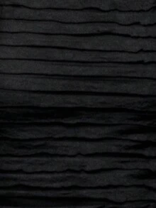 TypaGal This Black Textured Two Pieces Set Is A Bold Pick For Fall Clothes For Women With An Alternative Edge. The Fitted Crop Top And Shorts Combo Is Perfect For Winter Outfits For Women Styled Under Coats Or Cardigans, Or For The Gym As A Workout Set. Pair With Wide Leg Pants Or Layer For A Goth-Inspired Halloween Clothes Women Look. Ideal For Autumn Clothes Or Women's Fall Clothes Collections Seeking Unique Details. - Black - View 7