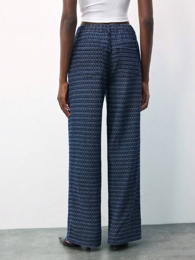 SHEIN Maija Damen Jeans mit Allover-Muster, gerade, locker, vielseitig einsetzbar