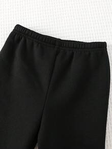 Cozy Pixies 2 pezzi Set di felpa con cappuccio a maniche lunghe con stampa di lettere e pantaloni con vita elastica e polsini alla caviglia per bambino