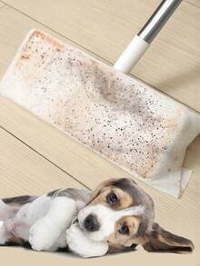 1pc Japanese Style Disposable Dust Collection Mop With Detachable Static Dust Sheets, Slouchy Dusting Paper Mop With Iron Rod Handle - Grey - View 9