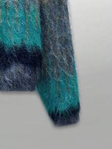 NEON BLANC Men's Knitted Sweater, High-Quality Ombre Knit Sweater, Suitable For Autumn/Winter Outerwear, Soft And Cozy Knitwear, Hand Wash Or Dry Clean, Suitable For Global Wear, Grunge Style - Green - View 4