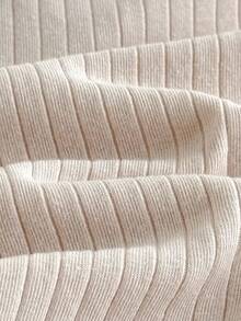 Loomiva 3pcs/Set Newborn Baby Solid Color V-Neck Ribbed Long Sleeve Bodysuit Baby Knitwear Baby Sweater Bodysuit Neutral Baby Clothes Unisex Baby Neutral Color Clothes Newborn Baby Bodysuit Fall Winter