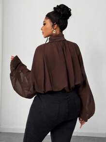 Maweii Plus-Size Women's Sexy New Year Georgette Crewneck Cover-Up