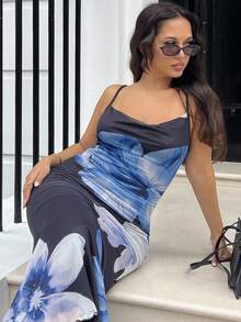NegzBox Vestido sin mangas con estampado floral elegante para mujer, de verano - Multicolor - Ver 6