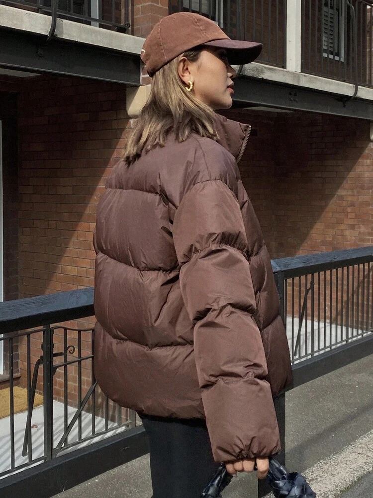 Casual Solid Color Loose Women Padded Coat Winter Jacket