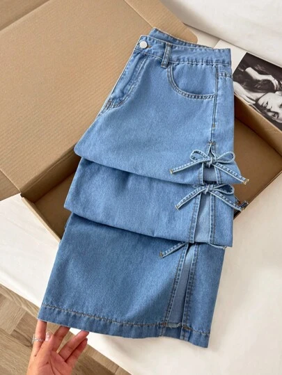 Comfortcana Quần jean ống rộng, thường ngày, có túi và dây buộc bên hông, quần jean ống rộng Y2k, quần jean quá khổ, quần jean nơ, quần ống rộng cho nữ, quần áo mùa thu cho nữ, quần jean mùa thu cho nữ, quần ống rộng cho nữ, đồ ăn trưa cho nữ, quần denim cho nữ, quần jean cạp cao, quần ống rộng cho nữ