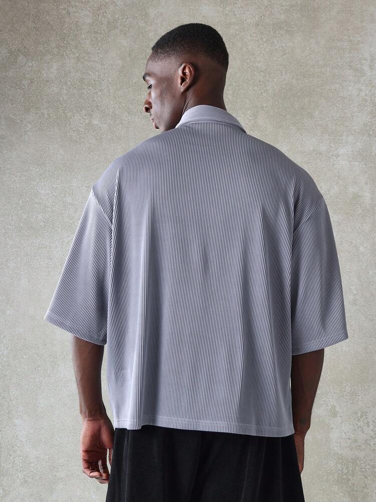 Lässiges, leichtes Plissee-Hemd mit Knopfleiste