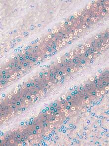 Y2Kool Women's Sequin Hooded Backless Plunge Neck Jumpsuit, Suitable For Halloween Party, Holiday, Evening Event Disco Dress Glitter Dress Hooded Dress Sequin Dress Iridescent Dress Y2K Clothes Stylish Clothing Collection New Year Outfits - Pink - View 5