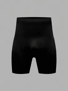 SHEIN Plus Size Men's Solid Color High Waist Slimming Shaping Pants