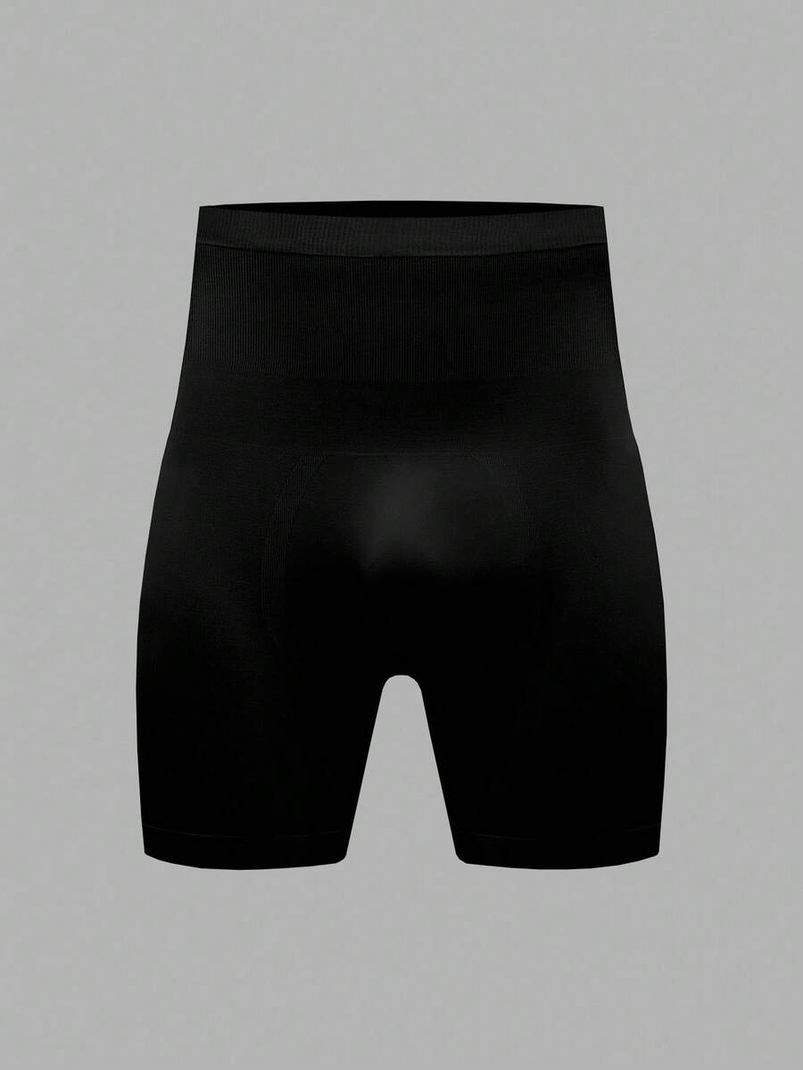 SHEIN Plus Size Men's Solid Color High Waist Slimming Shaping Pants