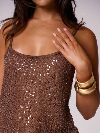 MUSERA Strappy Sequin Spaghetti Strap Top Spring, Summer, Ibiza, Y2k, Cool Girl, Festival, Rave, Vacation, Club, Cute Fall Party  Chic Sweater