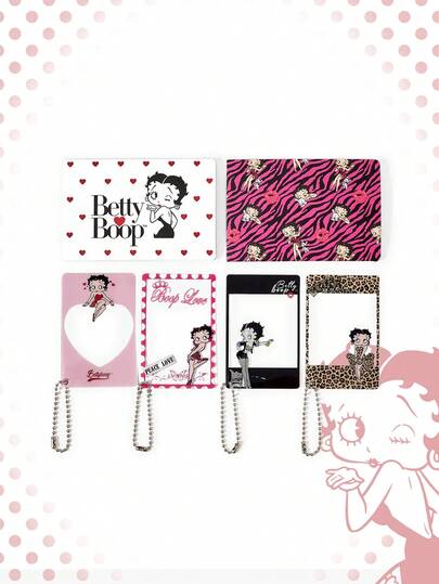 Betty Boop | ROMWE 6pcs Set Cartoon Character & Letter Printed Card Holder
