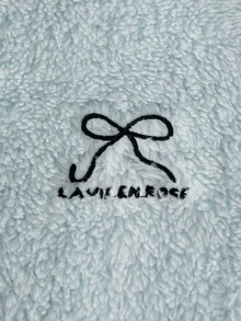 Genkimix Kids 2 件套年轻女孩蓬松刺绣蝴蝶结保暖立领长袖夹克和卷边裤，适合冬季、外出、街头、学校、日常休闲装 - 淺藍色 - 查看 8