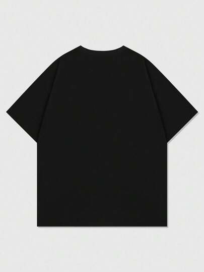 Street Life Retro Streetwear Silhouette & Thermal Imaging Print Short Sleeve T-Shirt, Summer