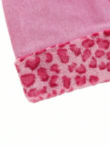 Y2Kool Marina Oliveira Minifalda casual de mujer con parches de mezclilla lavada en rosa, piel sintética y estampado de leopardo en estilo Y2K, adecuada para otoño/invierno, vacaciones, fiestas y uso diario. Idea de combinación: falda de mezclilla rosa, estampado de guepardo rosa, estampado de leopardo rosa. Colección de ropa de estilo nueva para Año Nuevo