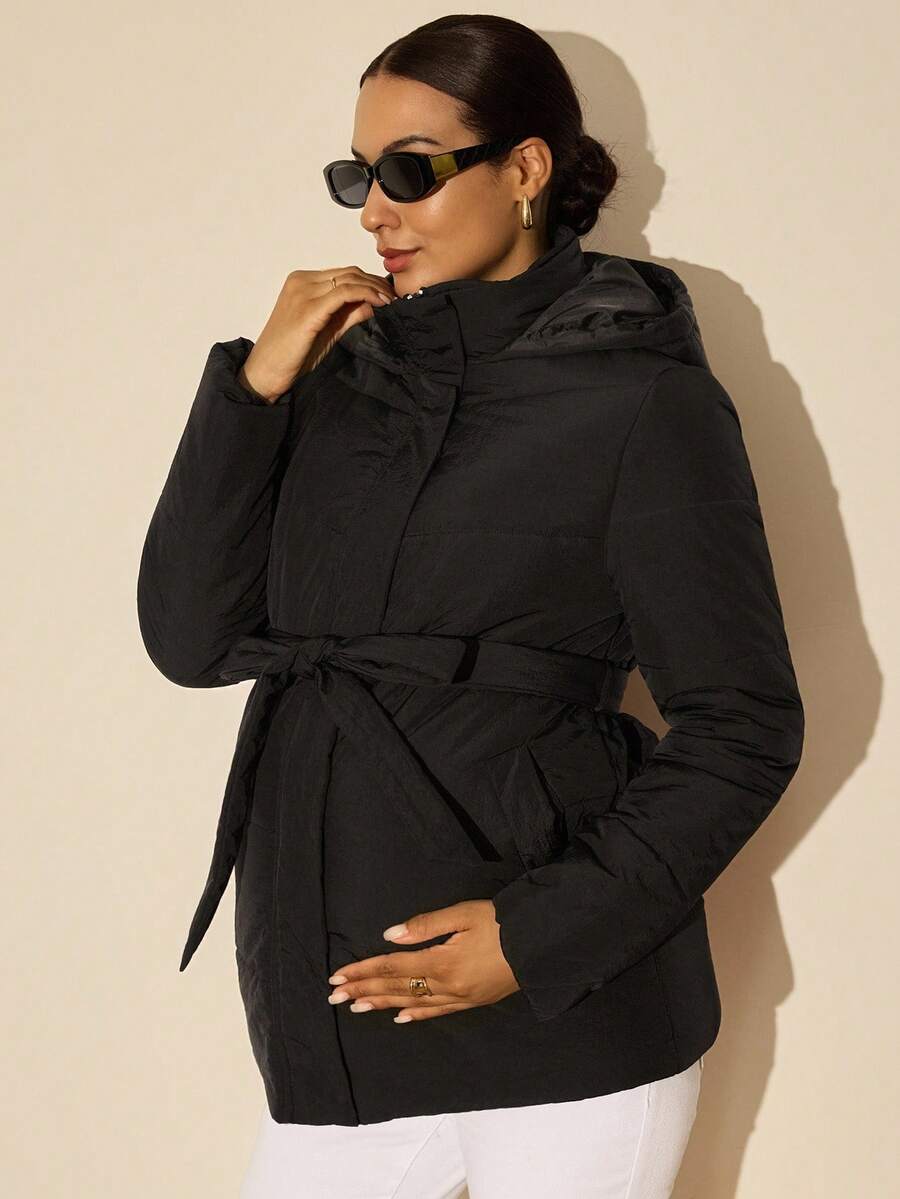 Casual Zipper Lantern Long Sleeve Padded Coat