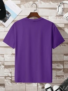 Manfinity Dauomo Men's Crew Neck Short Sleeve Basic Casual T-Shirt - Purple - View 2