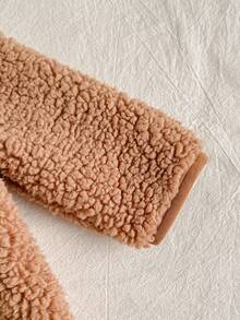 Loomiva 新生男婴/女婴棕色羊毛加厚纯色休闲套装 - 棕色 - 查看 10