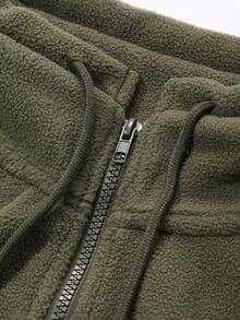 FRIFUL 女士休闲纯色无袖夹克，适合秋冬穿着 - 綠色 - 查看 7