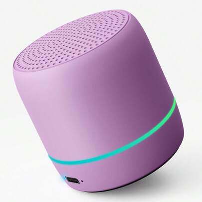 Teckwe Loa không dây mini di động đèn LED thở, âm thanh nổi lớn cho phòng tắm, bãi biển, tiệc ngoài trời, màu tím