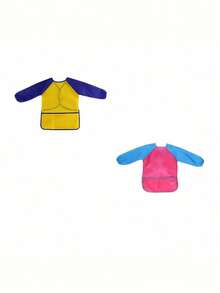 1/2/4pcs Kids Art Smock, Toddler Painting Smock,Waterproof Long Sleeve Kids Art Apron With 3 Pockets For Children - Multicolor - View 7