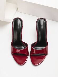 CUCCOO SZL Women's Fashionable Elegant Solid Color Round Toe Stiletto High Heel Sandals