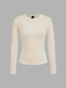 SHEIN EZwear 3 件套女士休闲圆领修身长袖 T 恤套装，适合春秋季节 - 彩色 - 查看 3