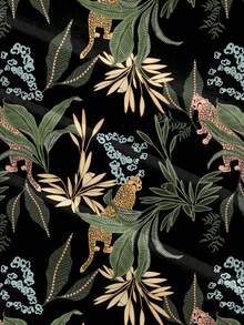 Glamance Joyce Ellen Black Floral Print Casual Elegant Modest Minimalist Women Long Sleeve Collared Shirt, Suitable For Daily, Work, Outing, Office, Travel, Teacher's Day, Bohemian, Autumn/Winter Leopard Print Blouse Tropical Print Blouse Women Print Blouse - Multicolor - View 5