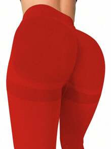 Core Rhythm High Waisted Seamless Slim Leggings For Women - Resilient Soft Touch Quick-Drying Breathable 4-Way Stretch Butt Lifting Legging For Hiking Running Cycling Yoga Pickleball Exercise Casual Tummy Control Leggings - Red - View 5