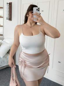 CovetEZ Plus Size Women Solid Color Slim Fit Casual Versatile Camisole