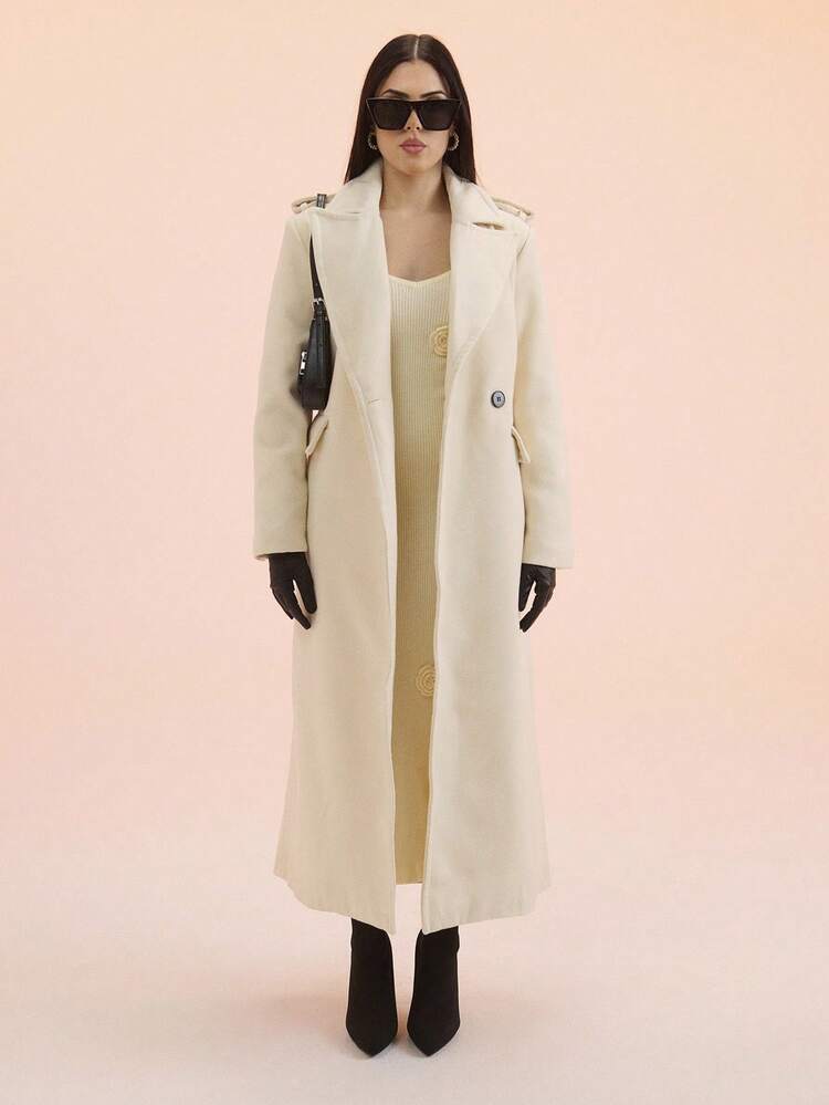 Women's Long Slim Fit Overcoat, Versatile High-End Autumn/Winter