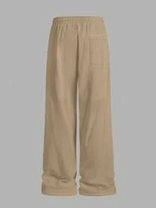 EASEVO Plus Size Men's Slim Fit Loose Long Pants, For Fall - Camel - View 2