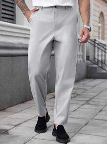 Manfinity CasualCool Pantaloni casual da lavoro e business con tasche, per l'autunno, taglie comode per uomo - Grigio - Visualizzare 3