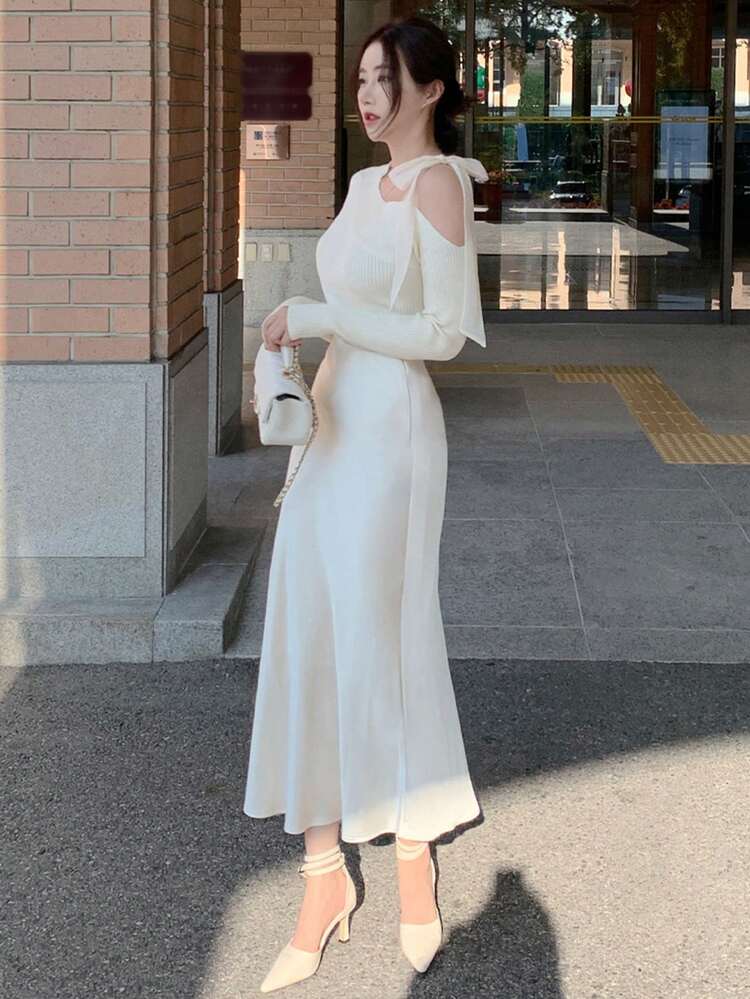 Tall Women's Elegant Satin Fitted Skirt, Suitable For Formal Occasions And Casual Wear