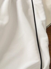 Genkimix Kids New Arrival Relaxed Fit Sweatpants For Energetic Boys, Featuring Elastic Waistband For Easy Wear, Soft And Skin-Friendly Fabric, Fashionable And Versatile Design Suitable For Daily School, Sports, Outdoor Play And Casual Occasions Chic Outfits For Autumn/Winter Fall - White - View 4