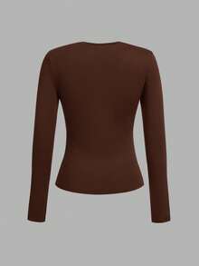SHEIN EZwear 3 件套女士休闲圆领修身长袖 T 恤套装，适合春秋季节 - 彩色 - 查看 10