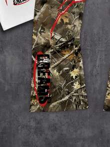 Manfinity Roghcode Halloween Gothic Spider Slogan Short Sleeve Top And Pants Set - Multicolor - View 4