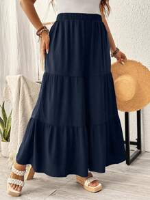 EMERY ROSE 夏季假期必備的Plus露襠寬褲 - 藏蓝色 - 查看 4