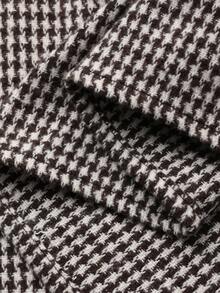 DAZY Falda plisada de línea A de estilo casual con estampado de pata de gallo para mujer, otoño