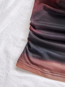 Soleia Set da 2 pezzi da donna per vacanze: top con spalline metalliche a canottiera e pantaloncini con coulisse in vita bassa, elegante e sexy, adatto per vacanze, feste, appuntamenti, spiaggia, estate, vacanze, matrimoni, crociere in spiaggia, vacanze in città, vacanze bohémien, festival musicali - Caffè Marrone - Visualizzare 4