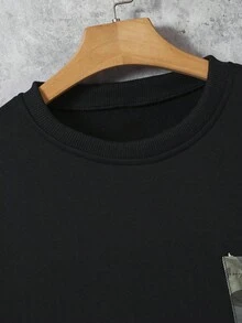 2pcs/Set Teenager Black Hoodie With Fashionable Camouflage Pocket Matched With Camouflage Cargo Pants, Suitable For Autumn/Winter Outdoor Sports Fall