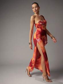 Hauture Estampado abstracto floral y animal sexy para mujer - Multicolor - Ver 4