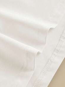 SHEIN Embroidered Collar Fitted Short Sleeve T-Shirt For Women, Christmas