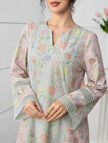 Yasmyna Romantic Floral Lace Patchwork Loose Fashionable Dress For Women - Multicolor - View 1