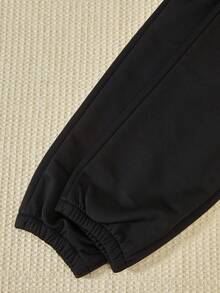 Set 2 Potong Atasan dan Legging Motif Huruf untuk Anak Perempuan Remaja - Hitam - View 5
