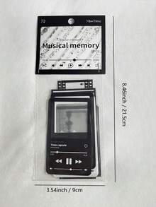 [Ký ức âm nhạc] 1 gói/20 tờ Khung nhạc Phim đen trắng Miếng dán trang trí thú cưng, Vật liệu nhật ký tự làm Ngày lễ tình nhân, Đám cưới ngày lễ tình nhân, Sinh nhật - Đen và trắng - Xem 9